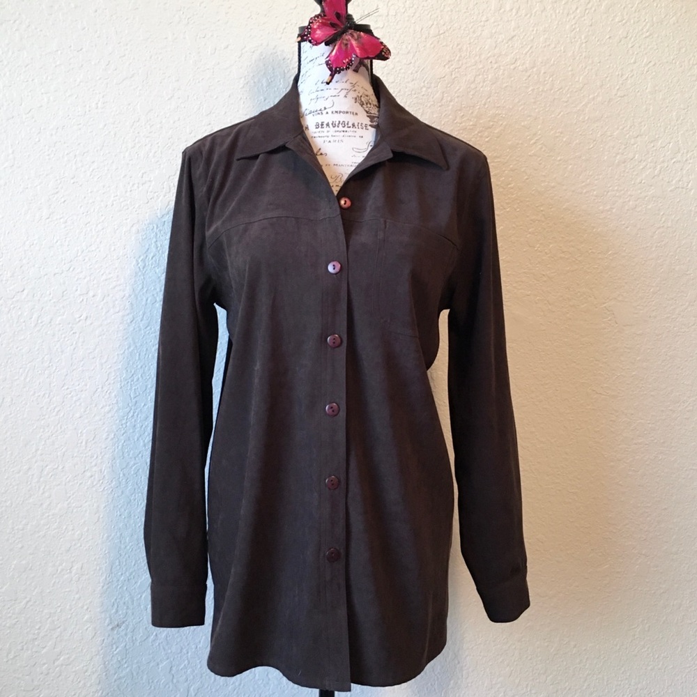 Allison Daley • faux suede button up